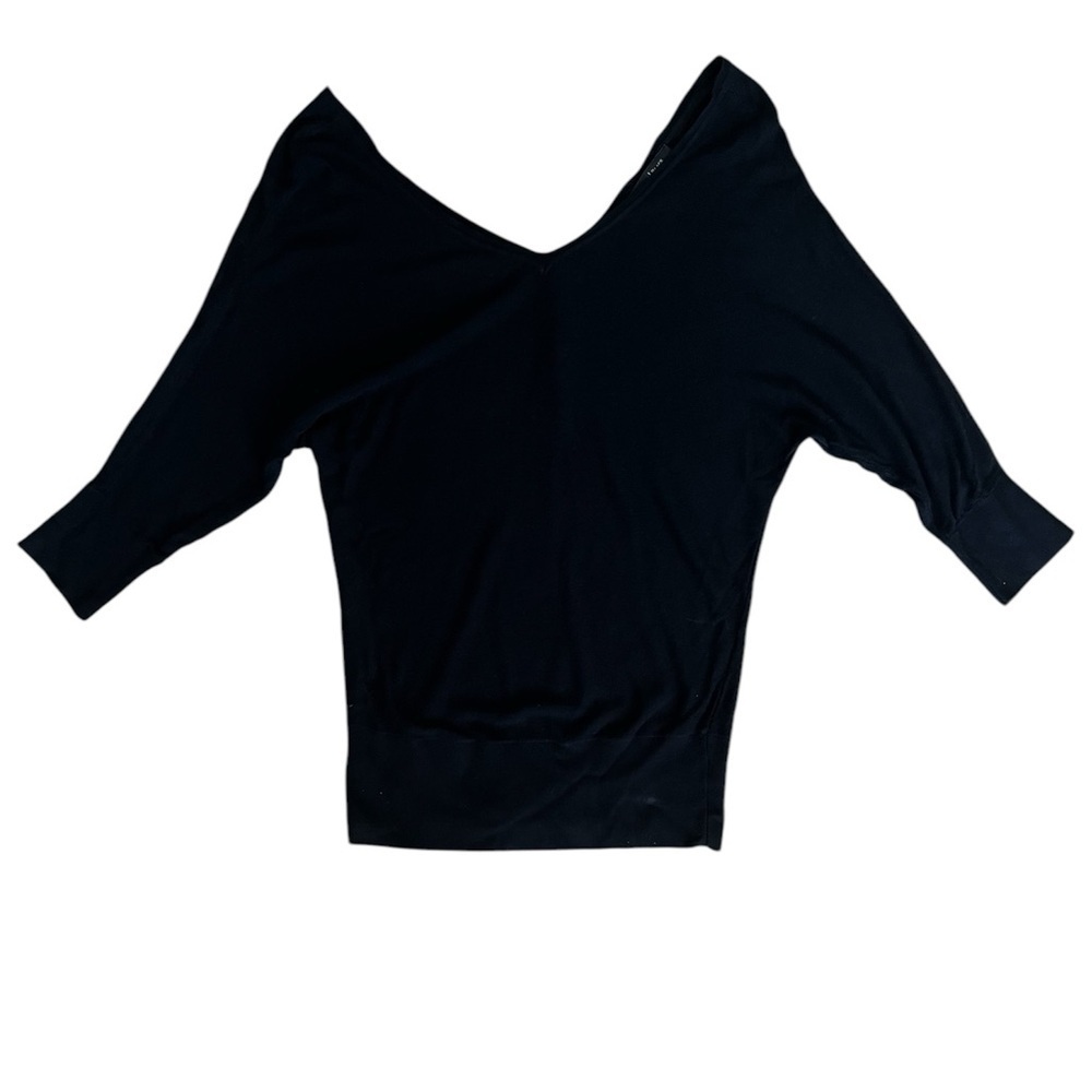 White House Black Market V Neck Lightweight Sweater With Buttons Womens Small